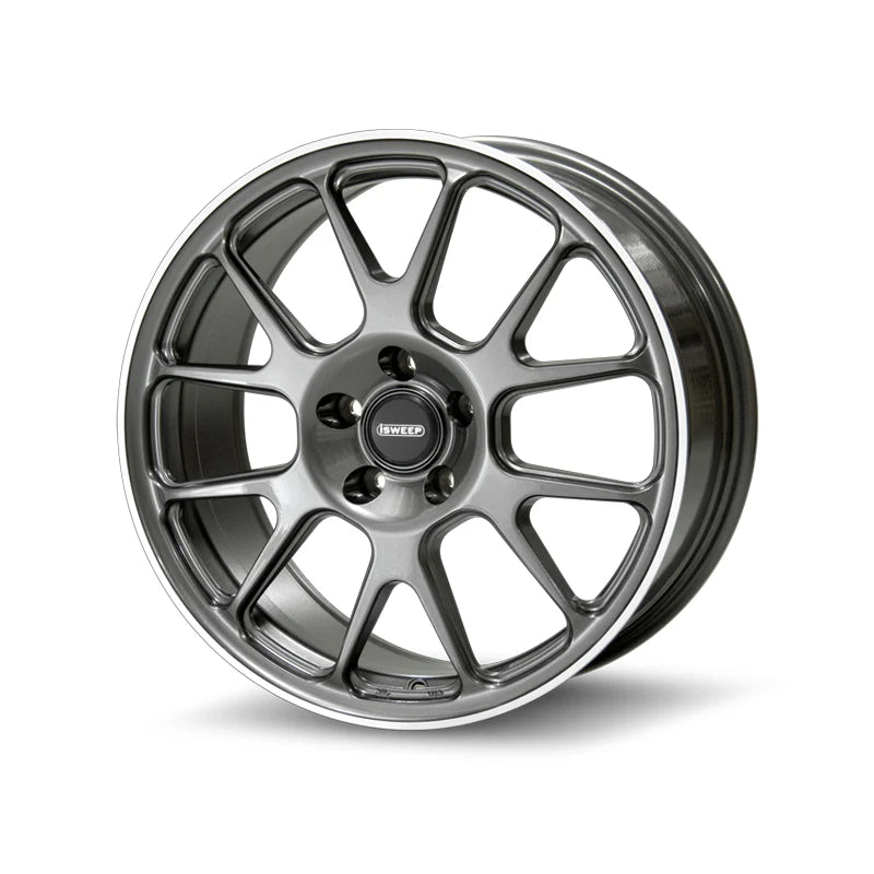 iSWEEP CP12 17x8.5 • ET45 • 5:112 • 57.1CB Gloss Racing Graphite w/ Machined Lip
